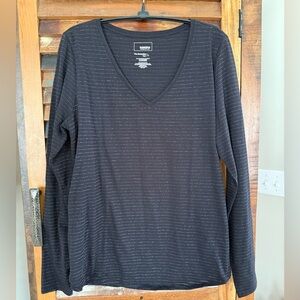 Sonoma Black Long Sleeve V-Neck Top